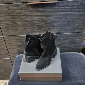 Vince Camuto Suede Black Ankle Booties